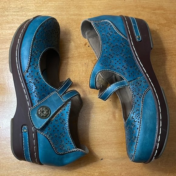 Women's teal L’Artiste by Spring Step Mamata Mary Jane clog. Size 37 - Picture 7 of 9